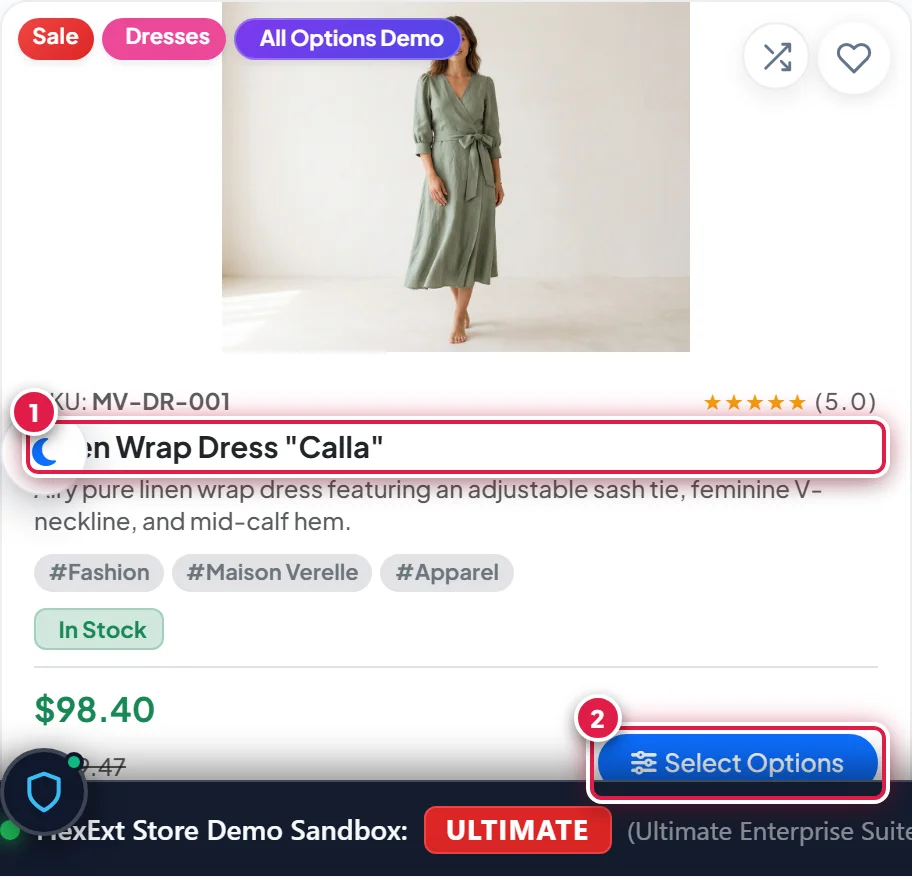 Storefront catalog product card with Add to Cart action